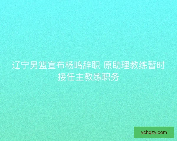 辽宁男篮宣布杨鸣辞职 原助理教练暂时接任主教练职务